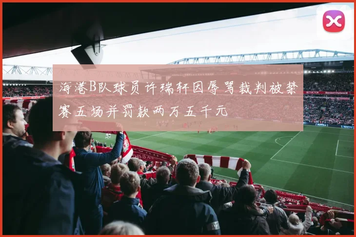 海港B队球员许瑞轩因辱骂裁判被禁赛五场并罚款两万五千元